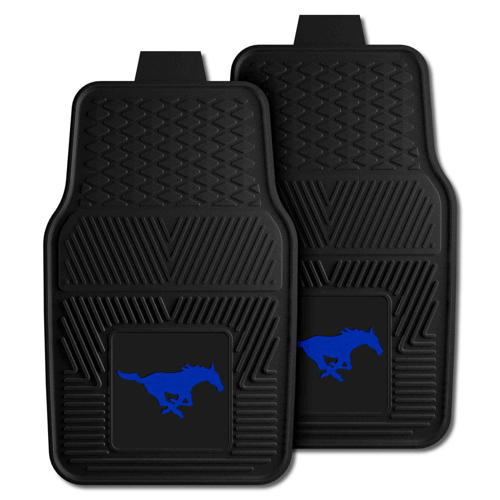 BLUE-Southern Methodist University 2-pc Vinyl Car Mat Set - Blue - Logo Brands - Flyclothing LLC