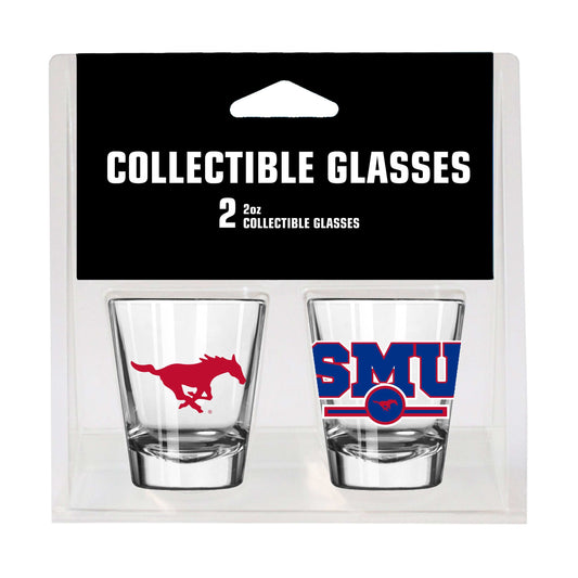 SMU Campus Colors 2oz Letterman Shot Glass 2 Pack - Logo Brands - Flyclothing LLC