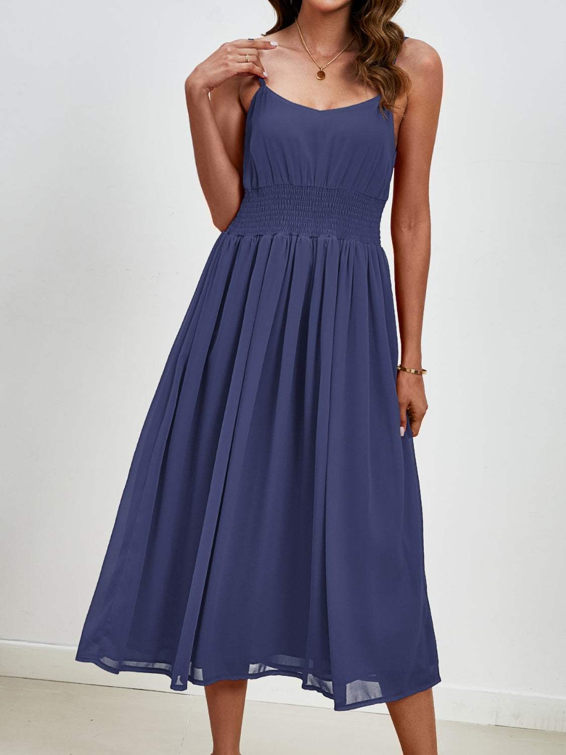 Scoop Neck Midi Cami Dress - Trendsi - Flyclothing LLC