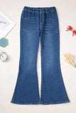 Elastic Waist Bootcut Jeans with Pockets - Trendsi - Flyclothing LLC