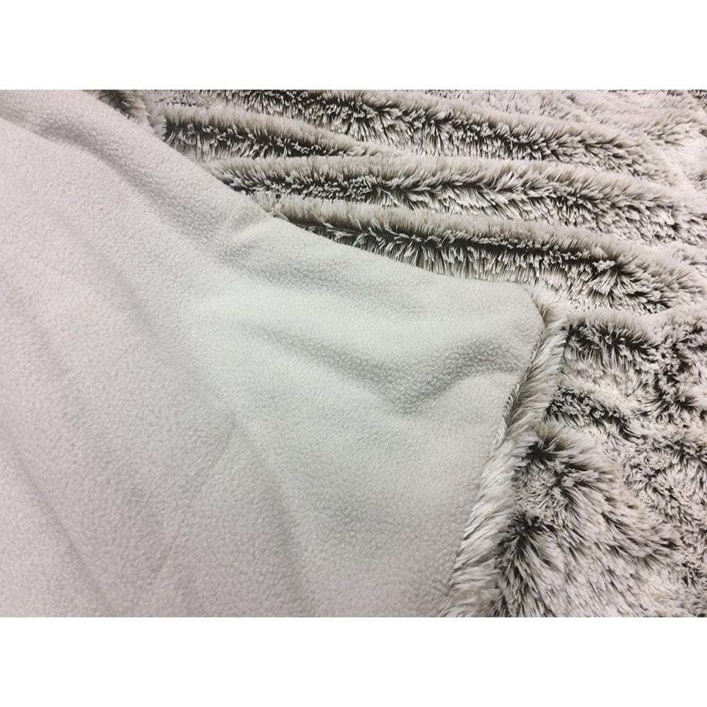 Gray Faux Fur Ombre Plush Throw - Homeroots - Flyclothing LLC