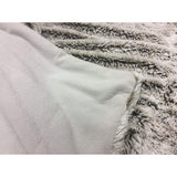 Gray Faux Fur Ombre Plush Throw - Homeroots