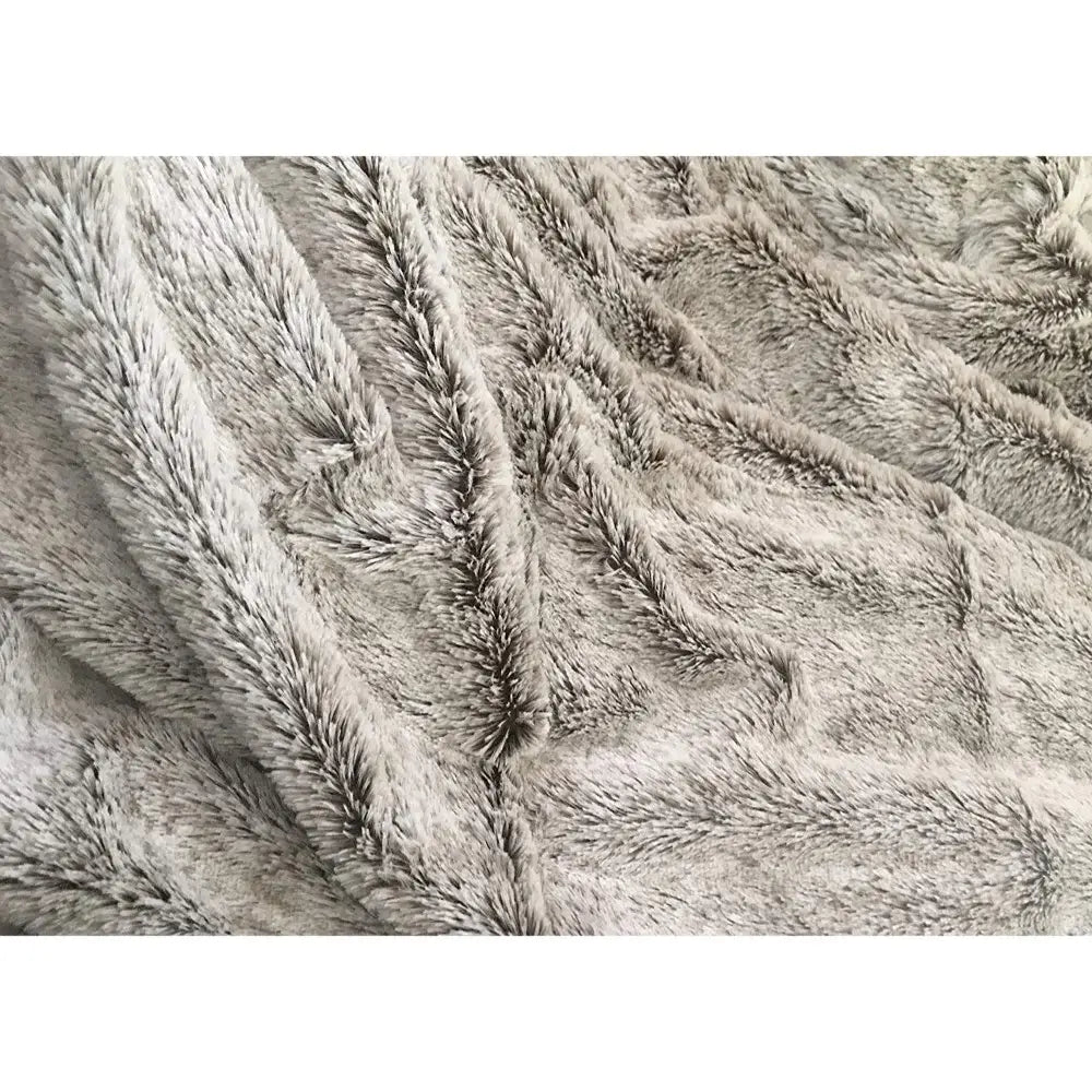 Gray Faux Fur Ombre Plush Throw - Homeroots - Flyclothing LLC