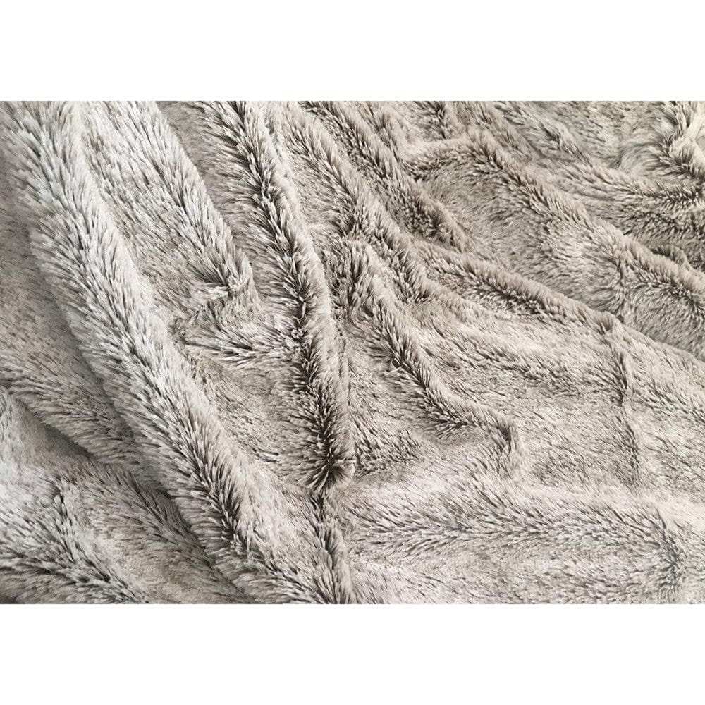 Gray Faux Fur Ombre Plush Throw - Homeroots - Flyclothing LLC