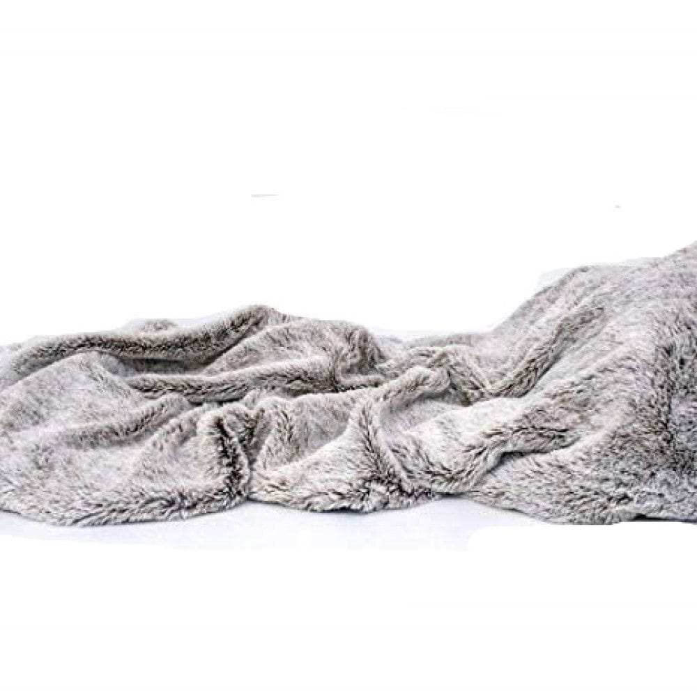 Gray Faux Fur Ombre Plush Throw - Homeroots - Flyclothing LLC