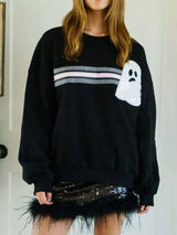 Halloween Sequin Round Neck Sweatshirt - Trendsi - Flyclothing LLC