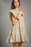Umgee Floral Ruffled Cap Sleeve Tiered Mini Dress - Trendsi
