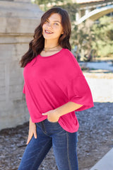 Basic Bae Full Size Round Neck Drop Shoulder T-Shirt - ShopBasicbae - Flyclothing LLC