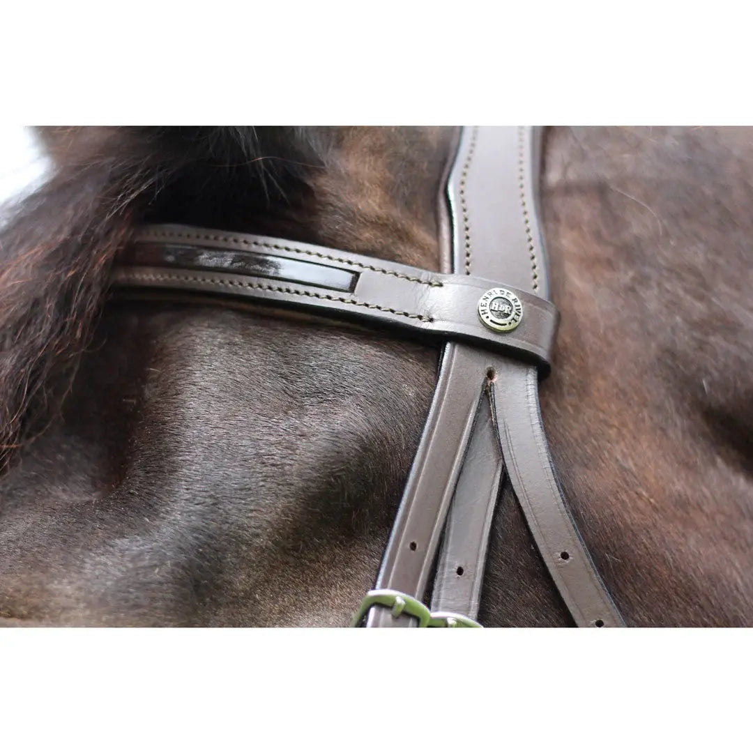 Henri de Rivel Pro Piaffe Mono Crown Bridle with Flash Noseband with Patent Leather - Breeches.com - Flyclothing LLC