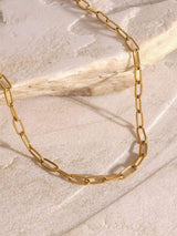 18K Gold-Plated Stainless Steel Double-Layered Necklace - Trendsi - Flyclothing LLC
