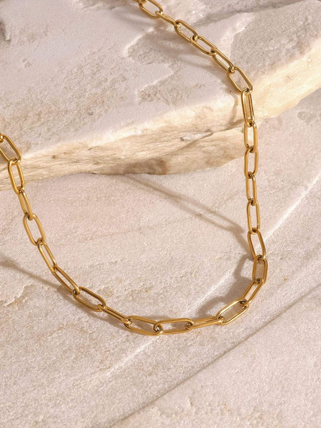 18K Gold-Plated Stainless Steel Double-Layered Necklace - Trendsi - Flyclothing LLC