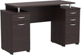 43" Espresso Computer Desk With Four Drawers - Homeroots