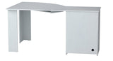 59" White Corner Computer Desk With Two Drawers - Homeroots - Flyclothing LLC