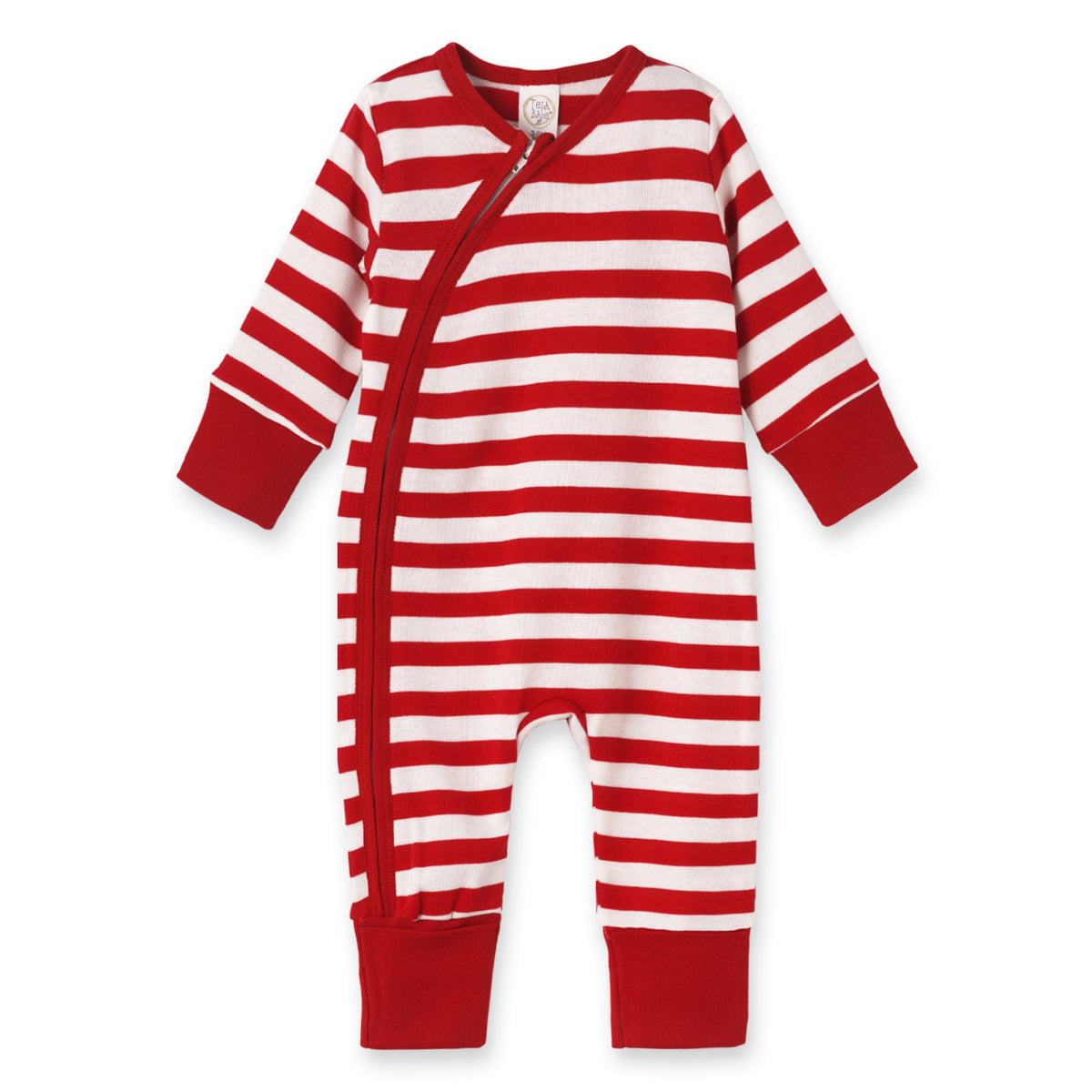 Candy Cane Christmas Stripe Baby Zipper Romper - 100% Cotton - Tesa Babe - Flyclothing LLC
