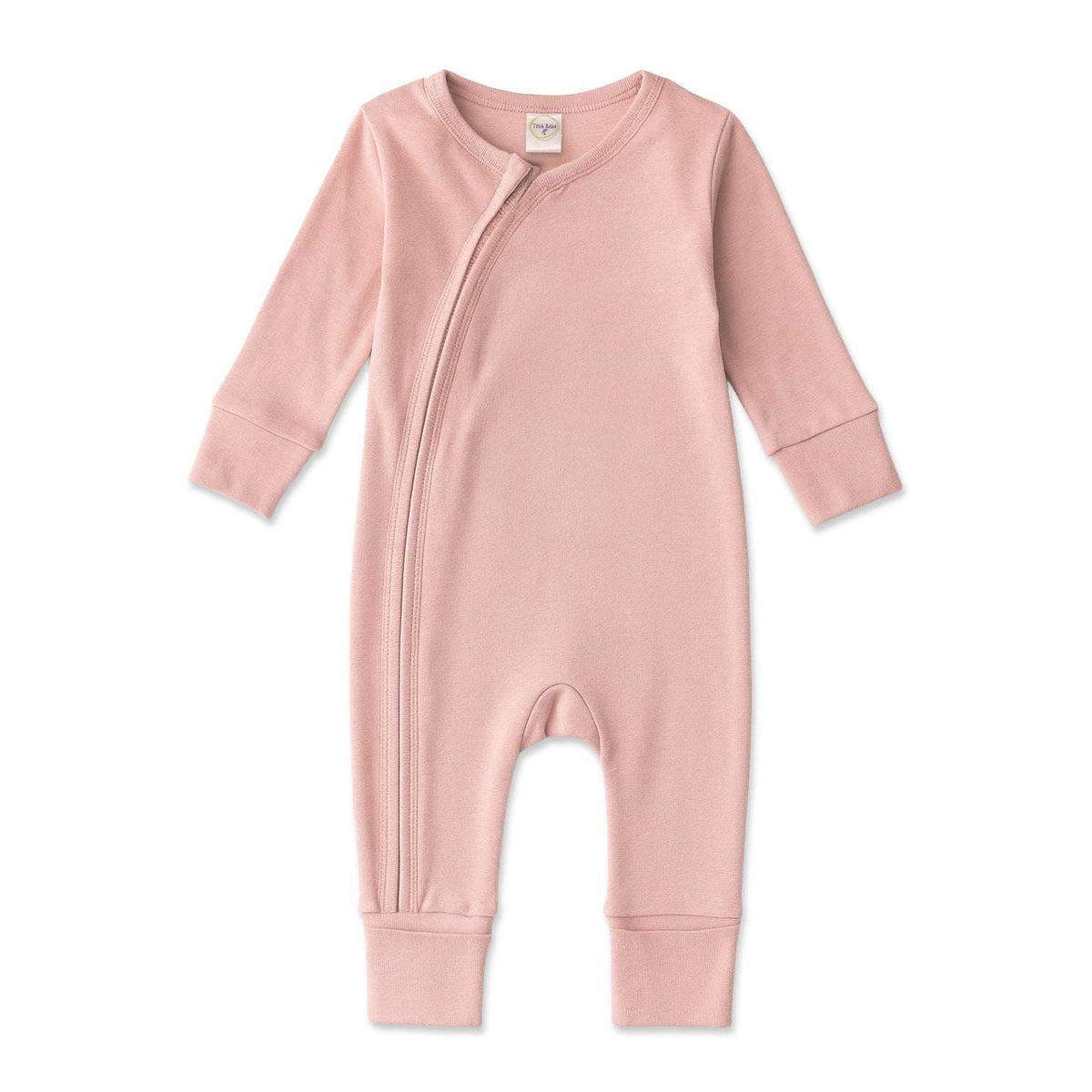 Cotton Baby Zipper Romper With Convertible Cuffs-Soft Coral - Tesa Babe - Flyclothing LLC