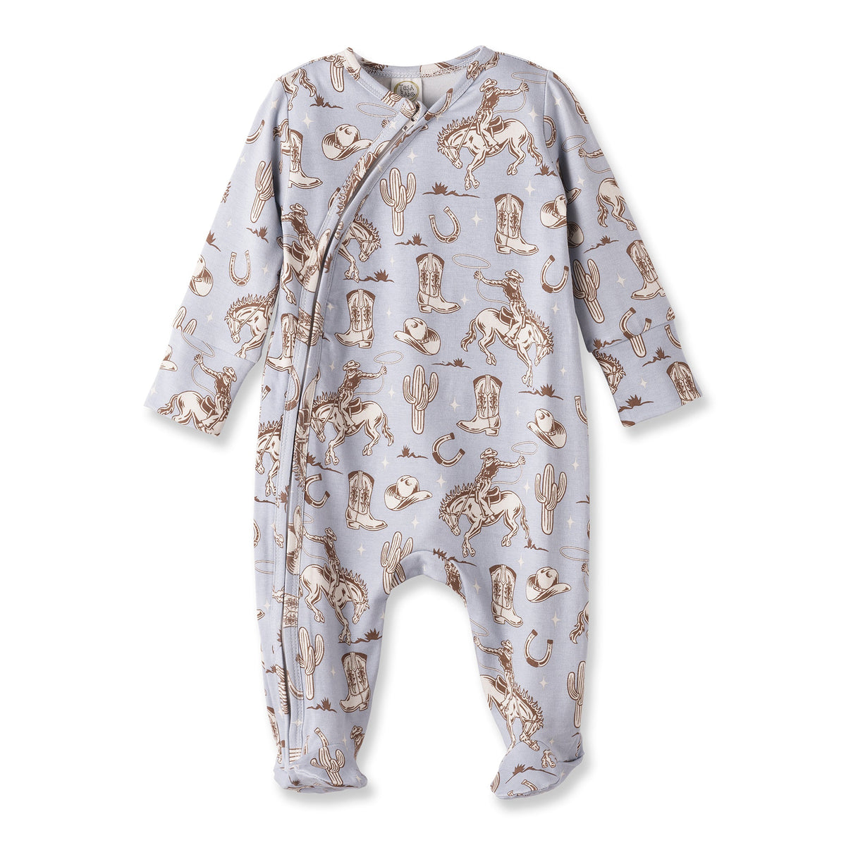 Wild Wrangler/Blue Western Baby Boy Bamboo Zipper Romper - Tesa Babe - Flyclothing LLC
