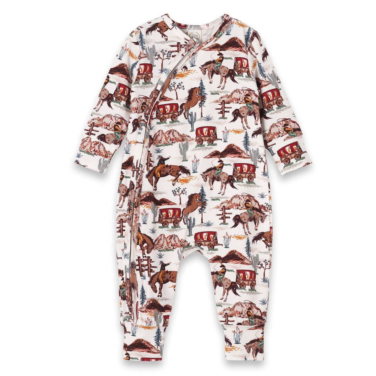 Cowboy Baby Zipper Romper - Bamboo Western Spirit Outfit - Tesa Babe - Flyclothing LLC