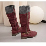Knee High Slouch Boots with Knit Cuff - Trendsi - Flyclothing LLC