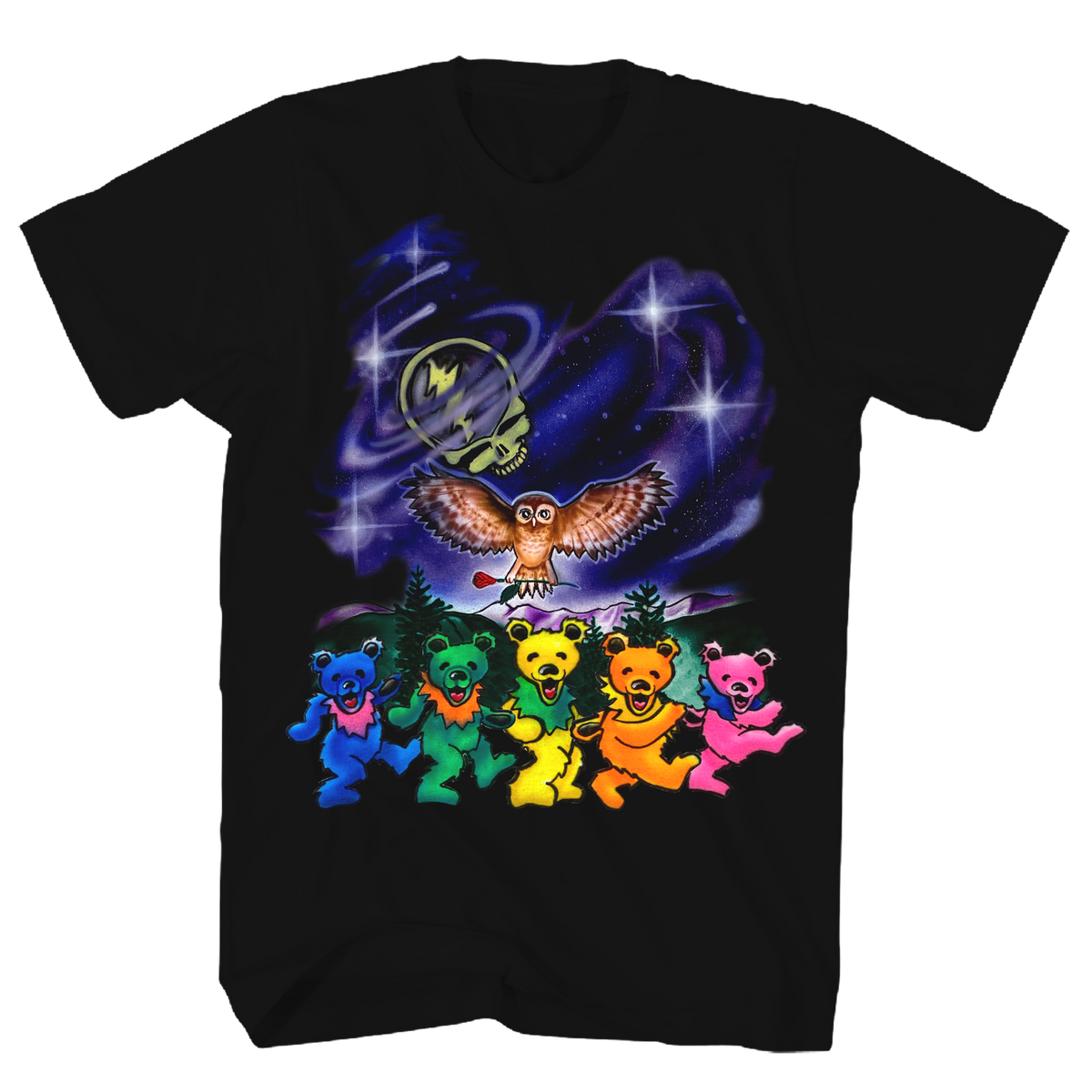 Grateful Dead Galaxy Bears Black T-Shirt - GMerch - Flyclothing LLC
