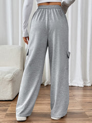 Drawstring Wide Leg Pants with Pockets - Trendsi