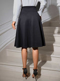 Tied Knee Length Skirt - Trendsi - Flyclothing LLC