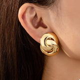 Chunky Knot Stud Earrings - Trendsi - Flyclothing LLC