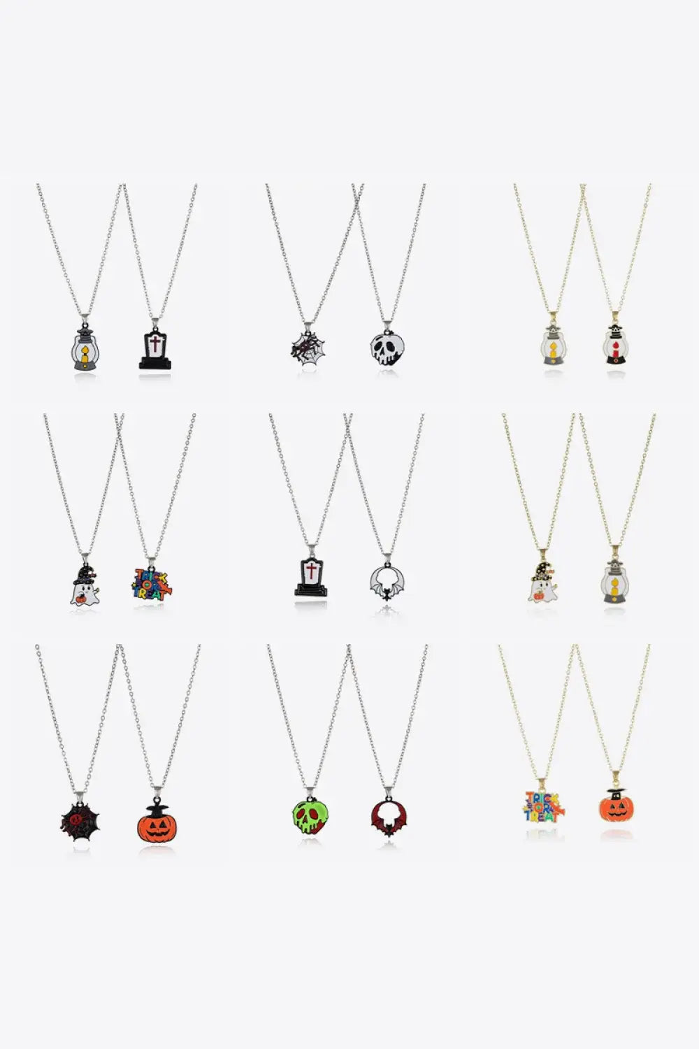 Two-Piece Halloween Theme Necklace Set - Trendsi - Flyclothing LLC