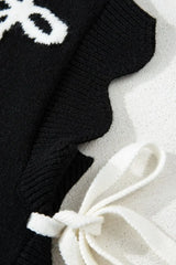 Bow Side Ties Scalloped Hem Cap Sleeve Sweater - Trendsi - Flyclothing LLC