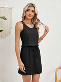 Eyelet Scoop Neck Sleeveless Dress - Trendsi - Flyclothing LLC