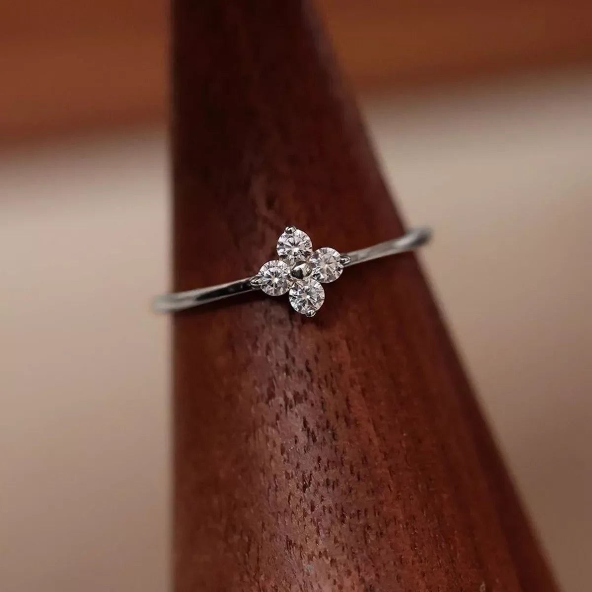 925 Sterling Silver Four-Leaf Clover Ring - Trendsi - Flyclothing LLC