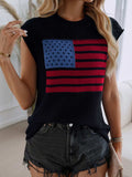 Devine US Flag Round Neck Sweater Vest - Trendsi - Flyclothing LLC