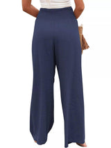 Smocked High Waisted Wide Leg Pants - Trendsi - Flyclothing LLC