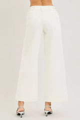 RISEN High Rise Ankle Wide Pants - Trendsi - Flyclothing LLC