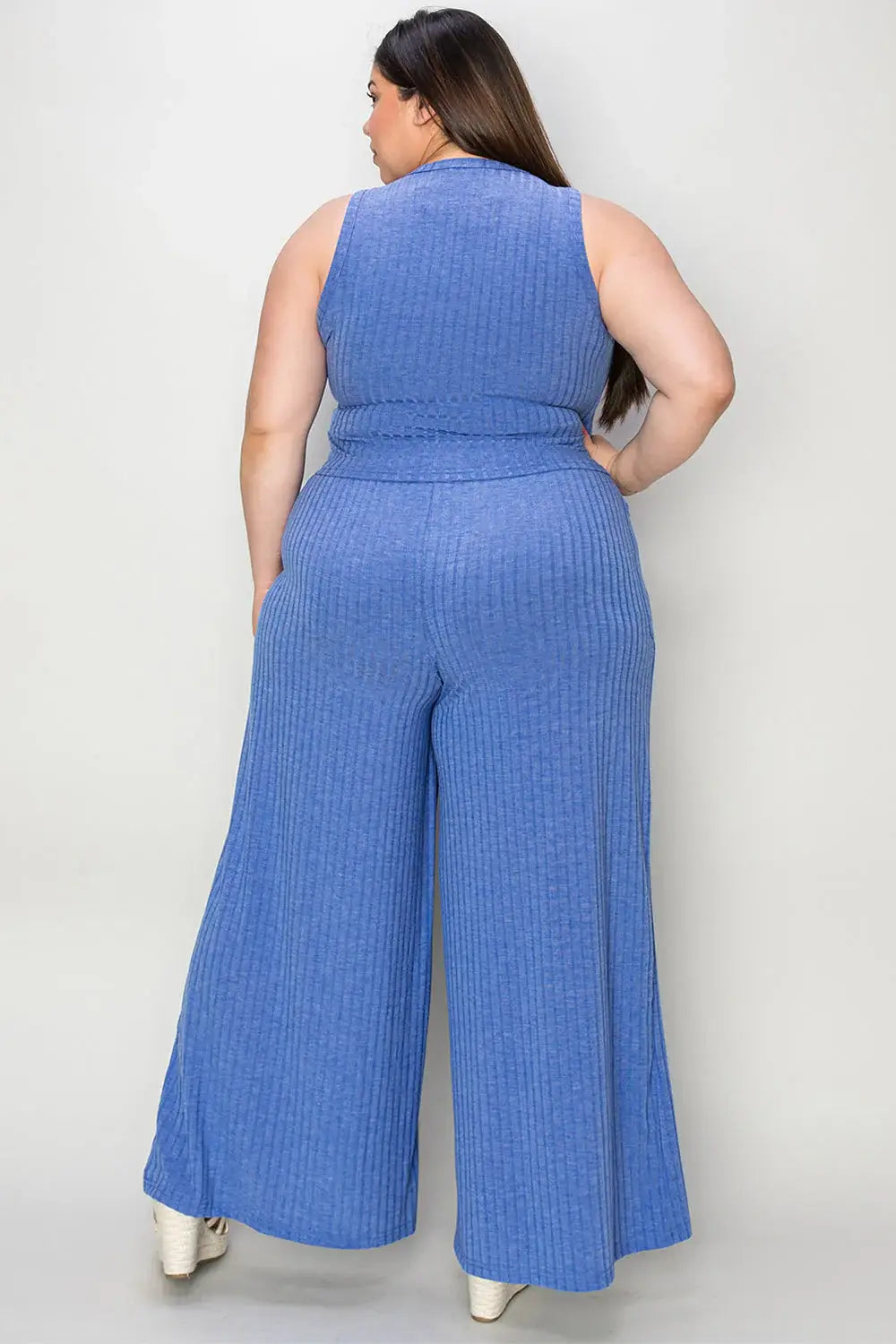 Basic Bae Full Size Ribbed Tank and Wide Leg Pants Set - ShopBasicbae - Flyclothing LLC