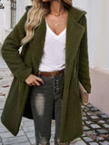 Devine Pocketed Long Sleeve Hooded Teddy Coat - Trendsi - Flyclothing LLC