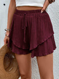 Tied Layered High Waist Shorts - Trendsi - Flyclothing LLC