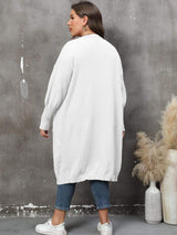 Plus Size Long Sleeve Pocketed Cardigan - Trendsi - Flyclothing LLC
