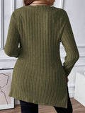 Plus Size Square Neck Long Sleeve Top - Trendsi - Flyclothing LLC