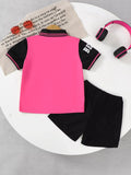 Children's Letter Graphic Polo Shirt & Shorts Set - Trendsi - Flyclothing LLC