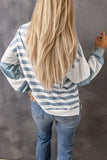 Football Striped Round Neck Long Sleeve Sweatshirt - Trendsi - Flyclothing LLC