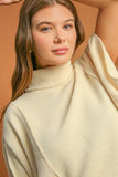 Umgee Solid Color Mock Neck Short Sleeve Top - Trendsi
