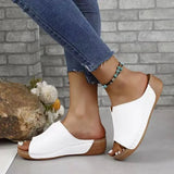 Open Toe Wedge Sandals - Trendsi - Flyclothing LLC