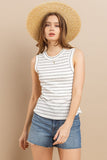 Ces Femme Striped Round Neck Tank - Trendsi
