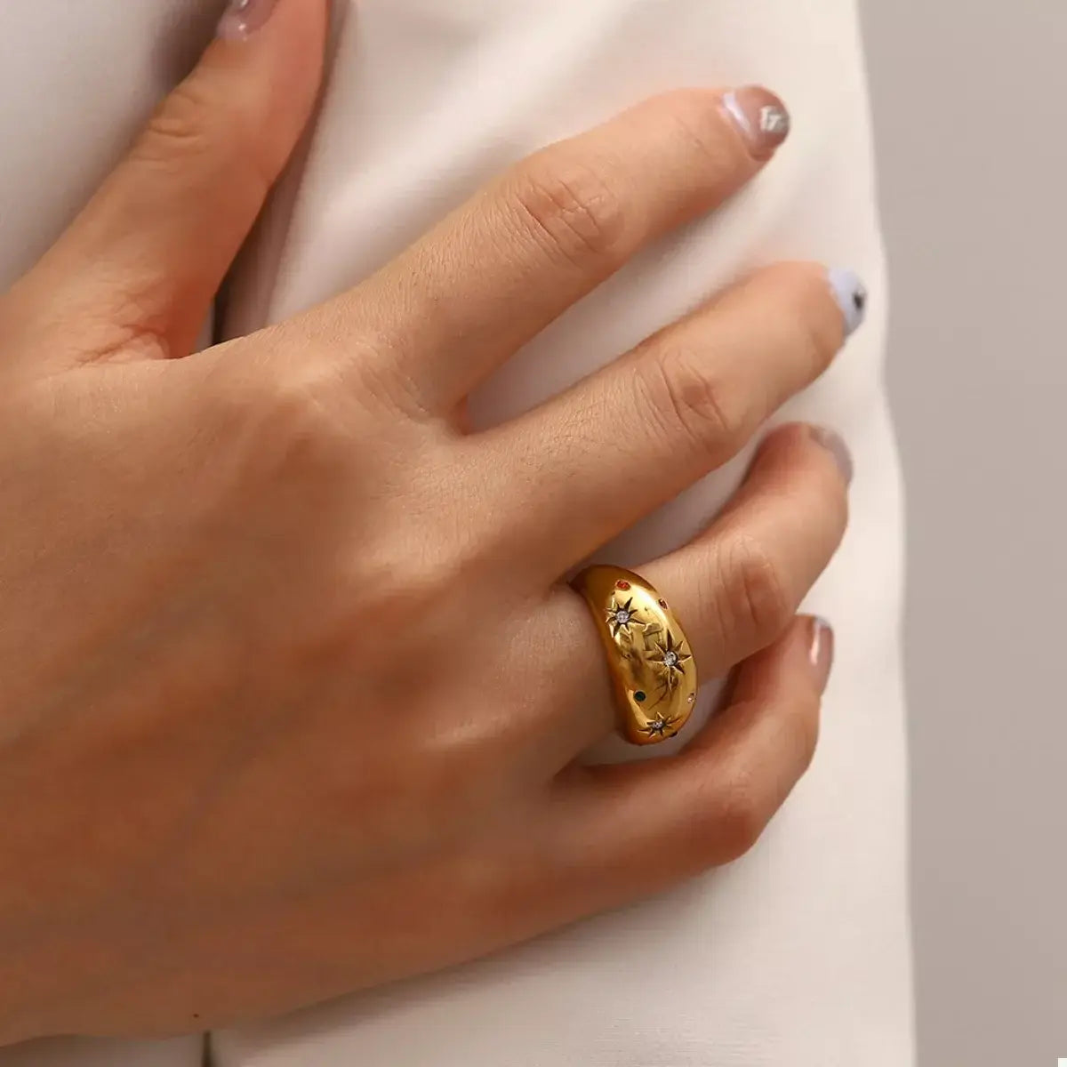 18K Gold-Plated Zircon Ring - Trendsi - Flyclothing LLC