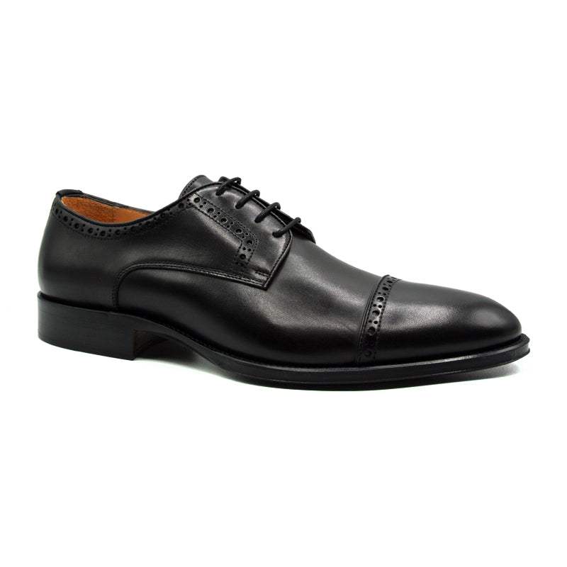 25-530-BLK GIOVANNI Italian Calfskin Lace Up, Black Size 10 - Zelli Italia - Flyclothing LLC
