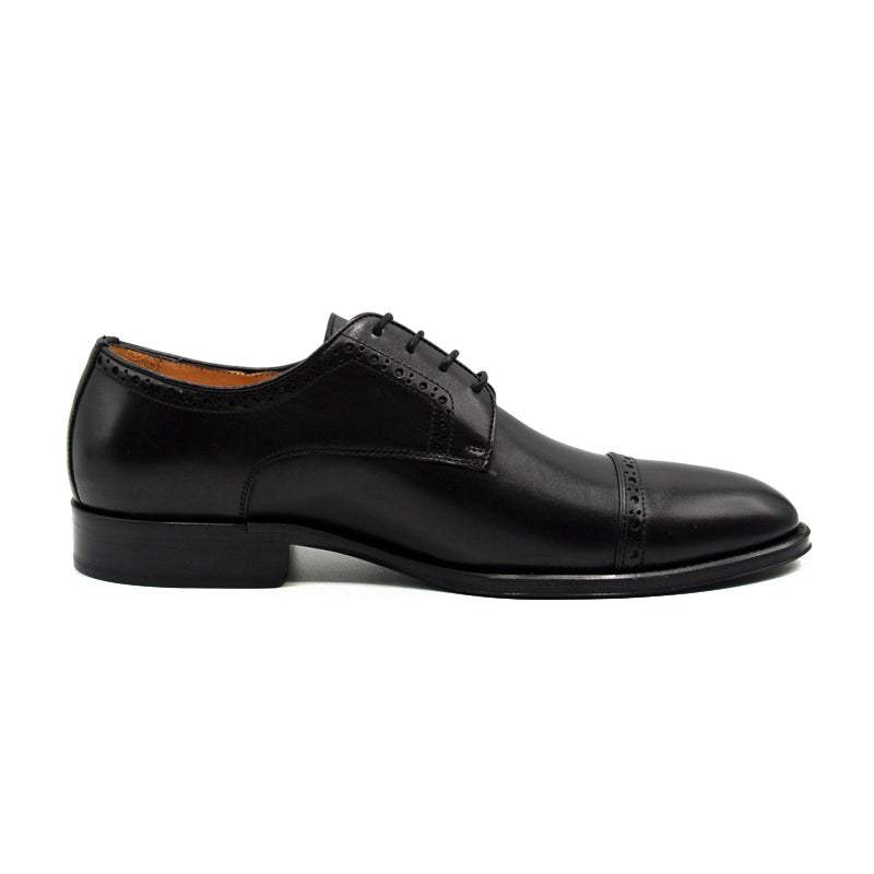 25-530-BLK GIOVANNI Italian Calfskin Lace Up, Black Size 10 - Zelli Italia - Flyclothing LLC