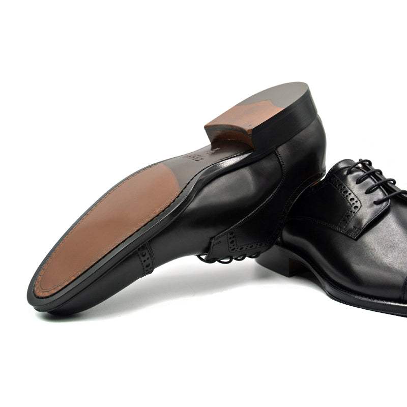 25-530-BLK GIOVANNI Italian Calfskin Lace Up, Black Size 10 - Zelli Italia - Flyclothing LLC