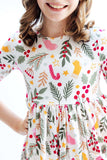 Holly Jolly Christmas 3/4 Sleeve Pocket Twirl Dress - Mila & Rose ® - Flyclothing LLC
