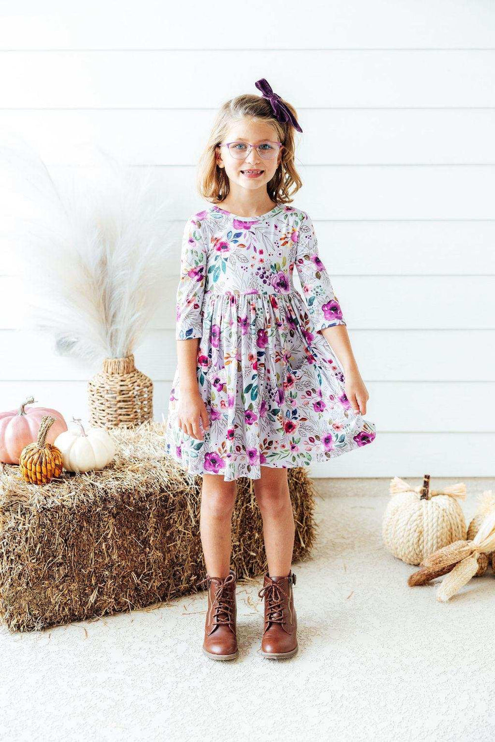 Midnight Rain 3/4 Sleeve Pocket Twirl Dress - Mila & Rose ® - Flyclothing LLC