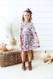 Midnight Rain 3/4 Sleeve Pocket Twirl Dress - Mila & Rose ® - Flyclothing LLC